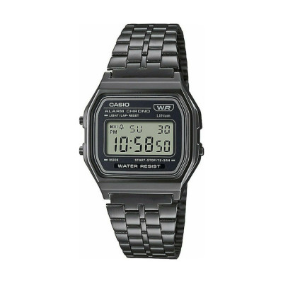 Casio Ψηφιακό Ρολόι A-158WETB-1AEF Χρονογράφος Μπαταρίας με Γκρι Μεταλλικό Μπρασελέ